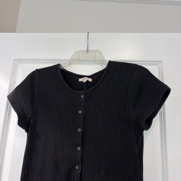 Madewell Button-Front Ribbed Mini Dress - Picture 5 of 9